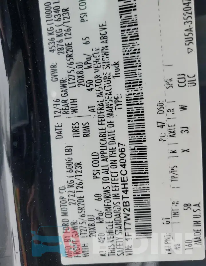 1FT7W2BT4HEC40067 Photo# 13