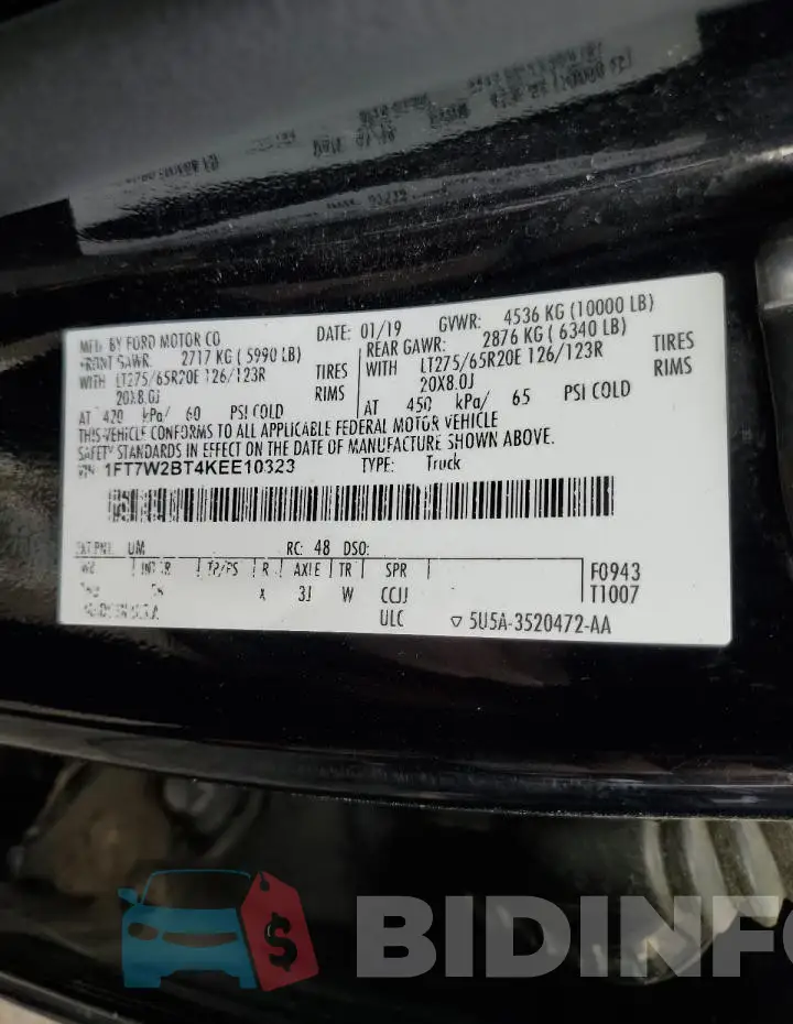 1FT7W2BT4KEE10323 Photo# 12