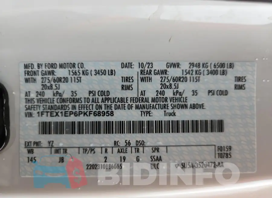 1FTEX1EP6PKF68958 Photo# 13