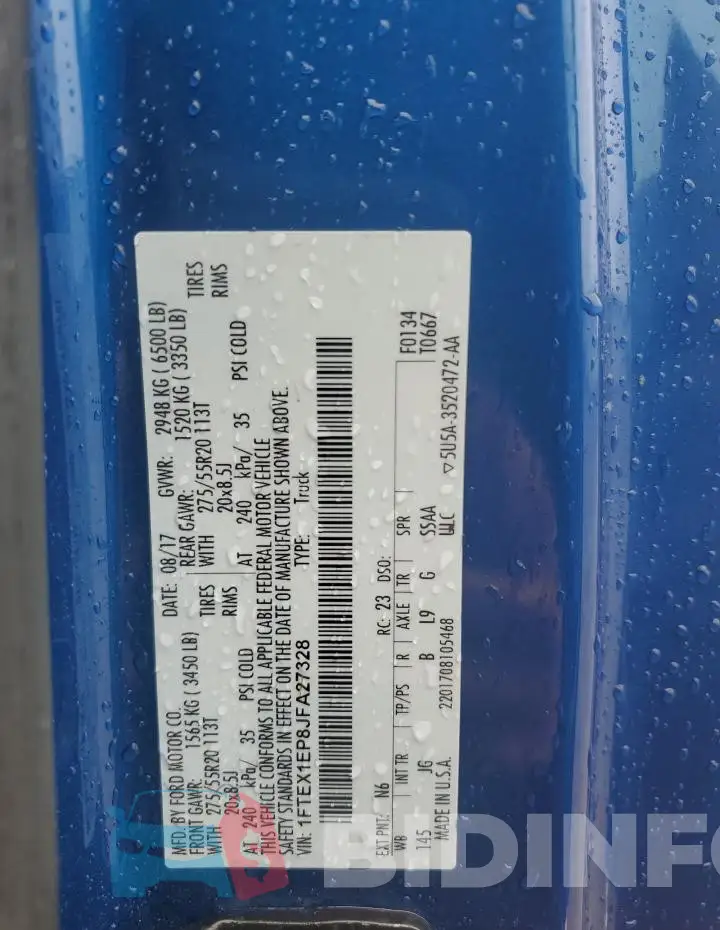 1FTEX1EP8JFA27328 Photo# 12