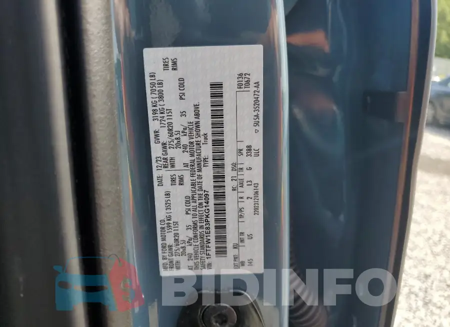 1FTFW1E83PKG14097 Photo# 12