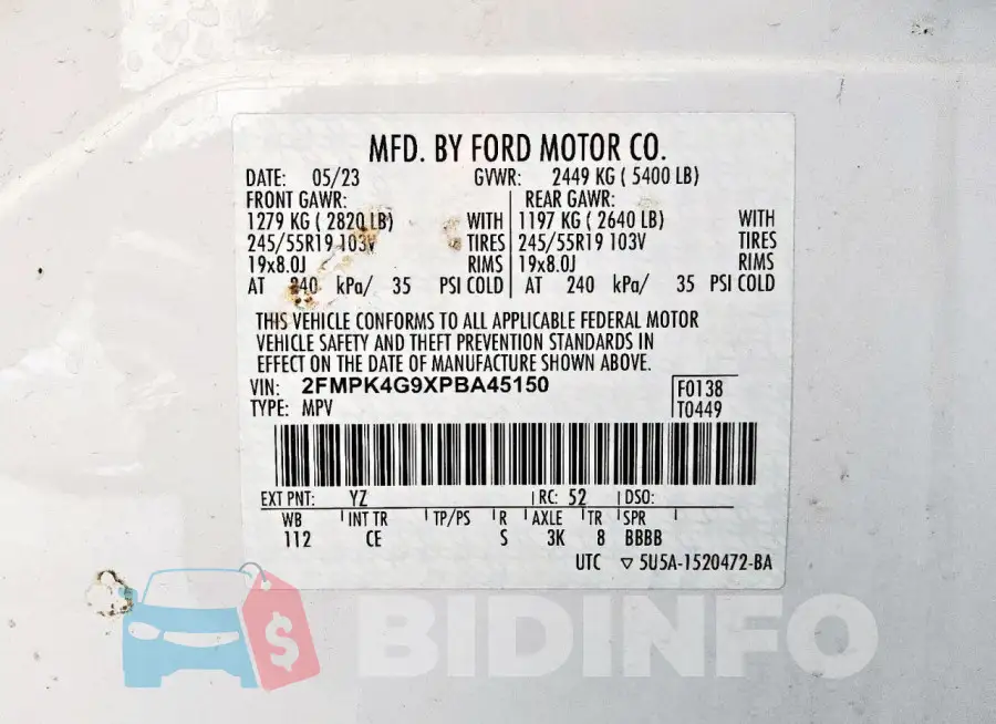 2FMPK4G9XPBA45150 Photo# 14