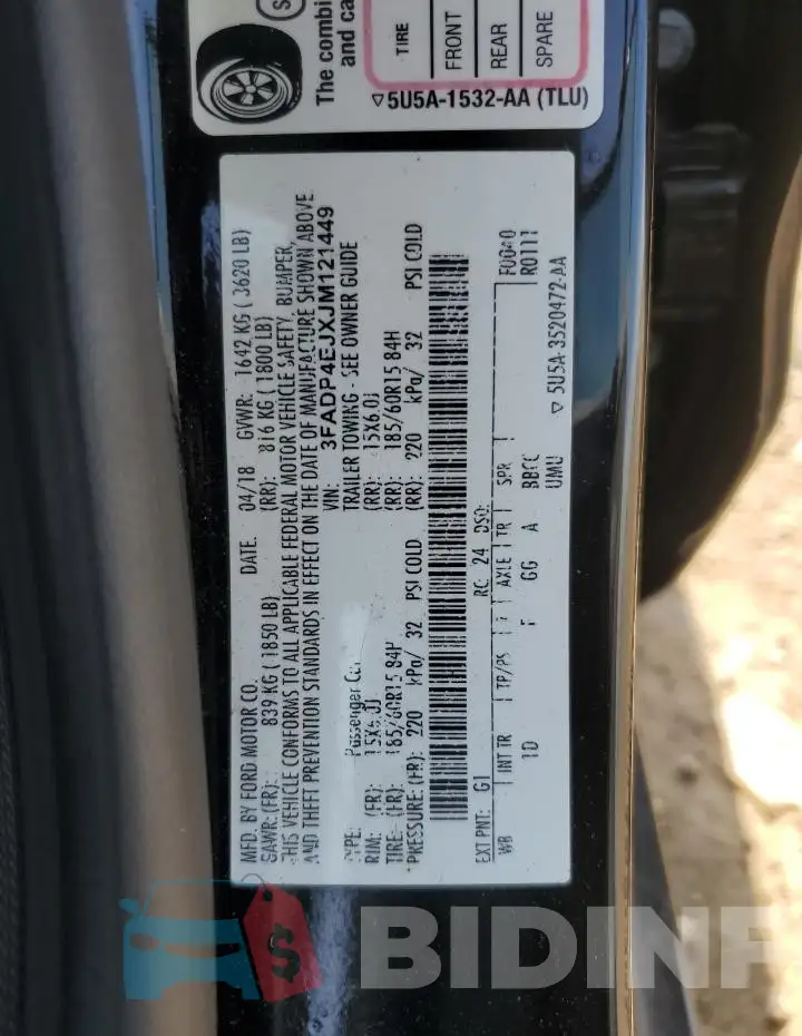 3FADP4EJXJM121449 Photo# 12