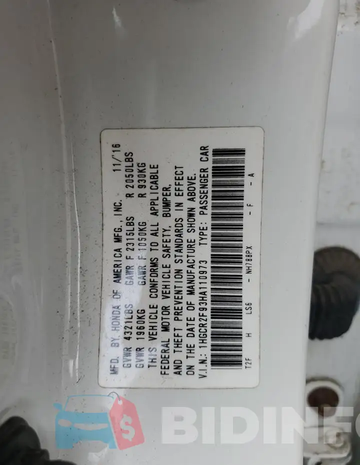 1HGCR2F93HA110973 Photo# 12