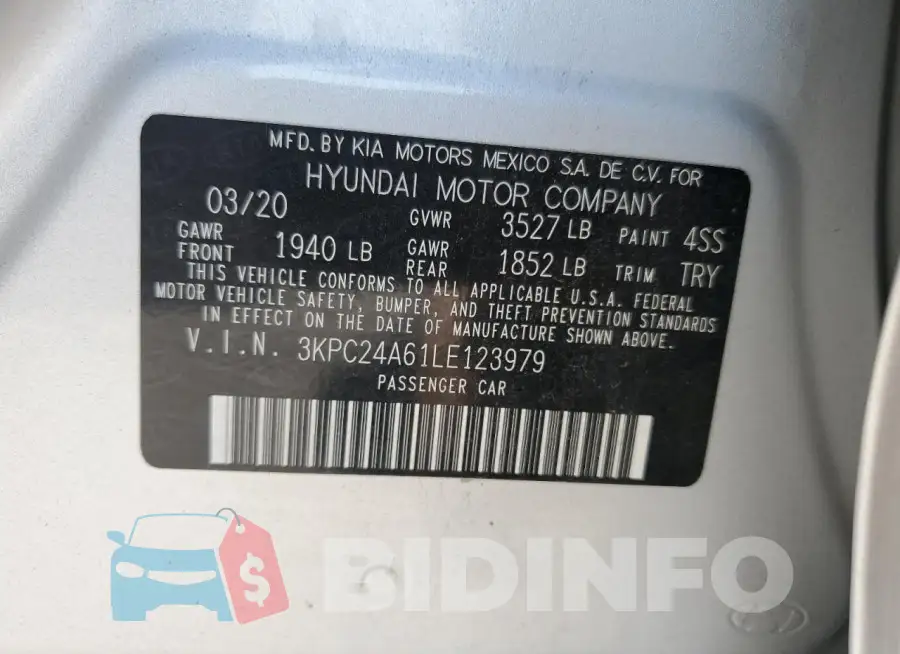 3KPC24A61LE123979 Photo# 13