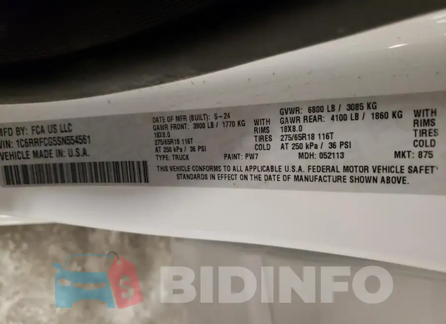 1C6RRFCG5SN554561 Photo# 12