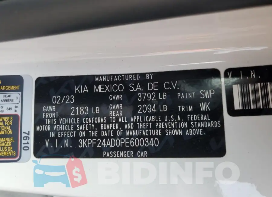 3KPF24AD0PE600340 Photo# 12