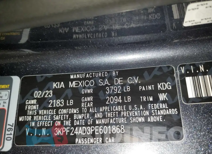 3KPF24AD3PE601868 Photo# 12