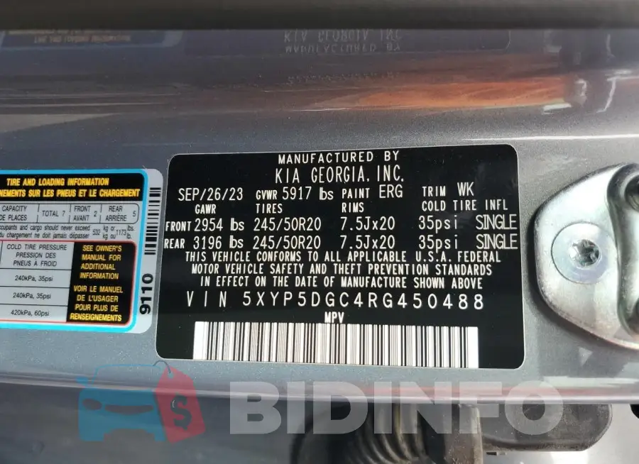 5XYP5DGC4RG450488 Photo# 13