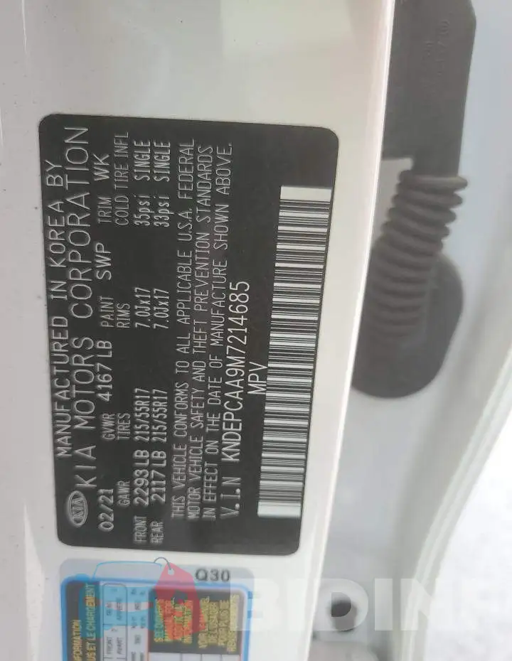 KNDEPCAA9M7214685 Photo# 13