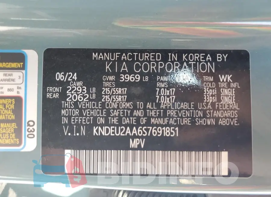 KNDEU2AA6S7691851 Photo# 13