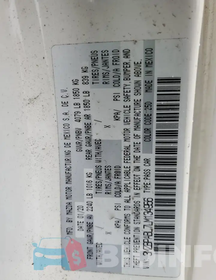3MZBPABL7LM134956 Photo# 13