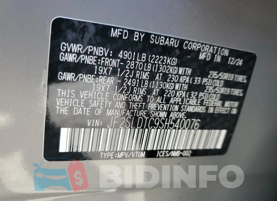 JF2SLDTC9SH540076 Photo# 13
