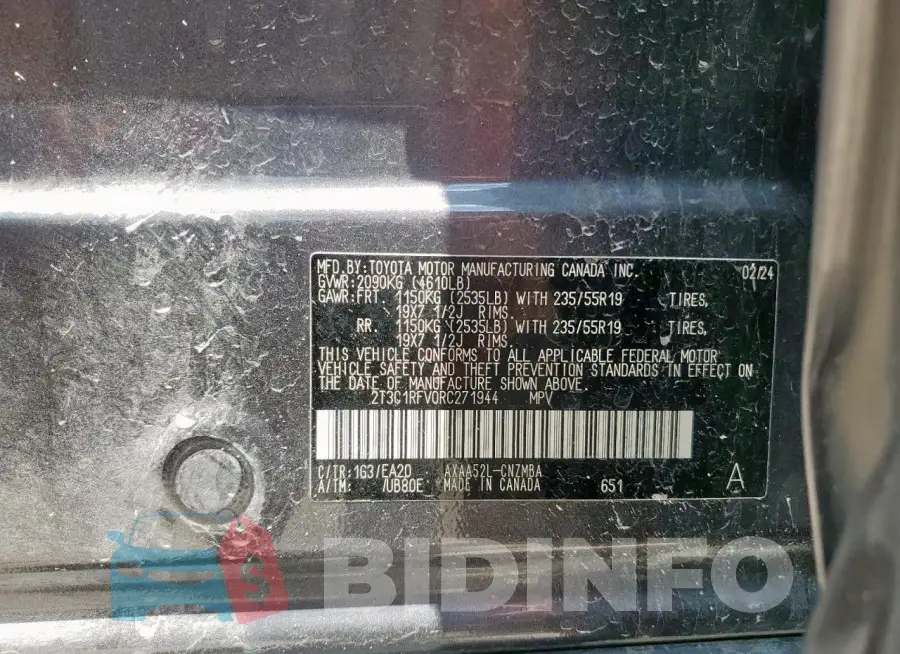 2T3C1RFV0RC271944 Photo# 13