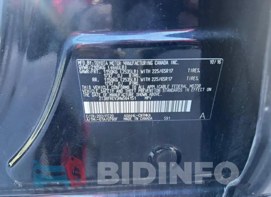 2T3RFREV3HW564151 Photo# 10