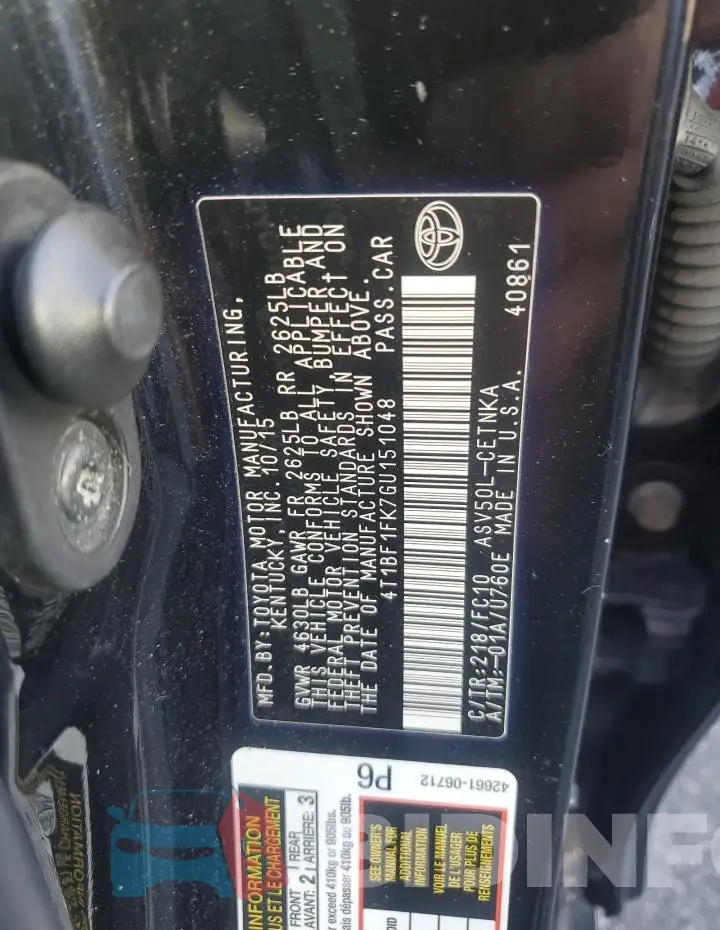 4T1BF1FK7GU151048 Photo# 12