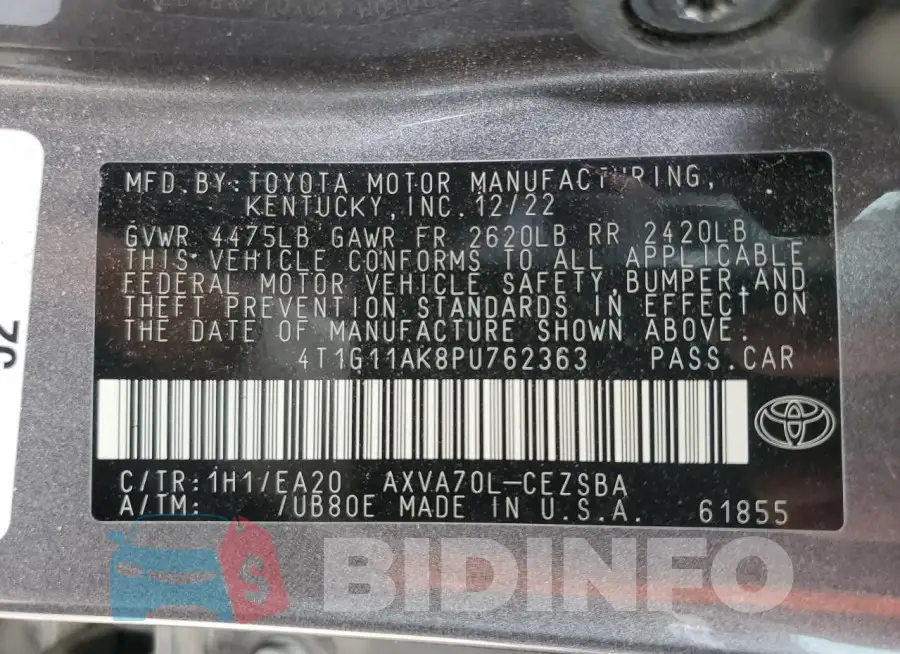 4T1G11AK8PU762363 Photo# 12
