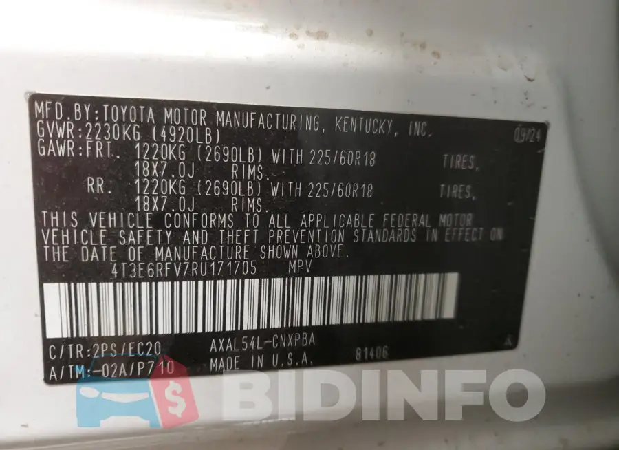 4T3E6RFV7RU171705 Photo# 14