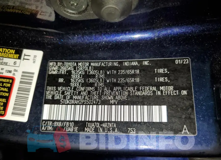 5TDKDRAH2PS502473 Photo# 13