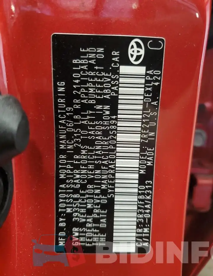 5YFEPRAE0LP025894 Photo# 12