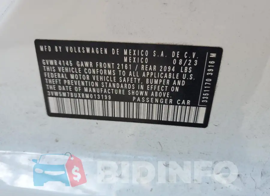 3VW5M7BUXRM013199 Photo# 13