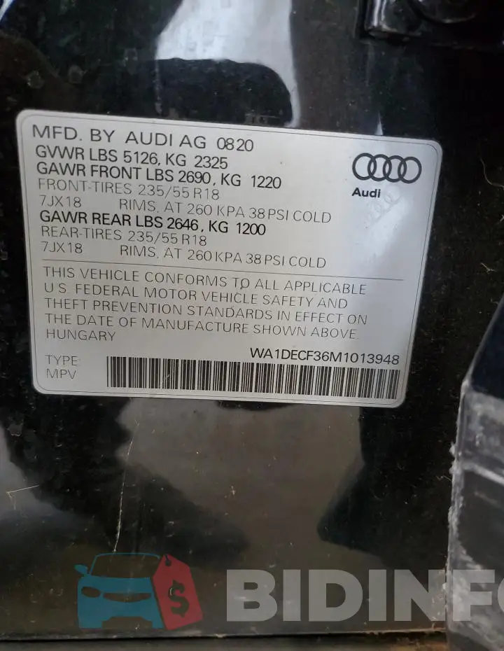 WA1DECF36M1013948 Photo# 13