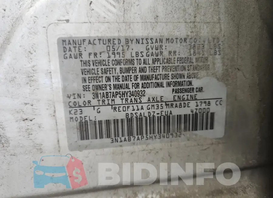 3N1AB7AP5HY340932 Photo# 12