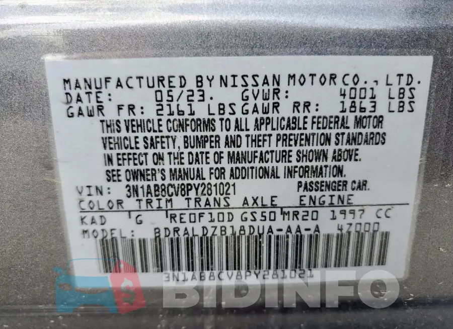 3N1AB8CV8PY281021 Photo# 13