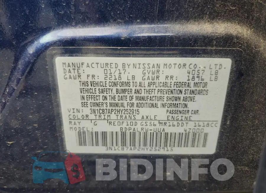 3N1CB7AP2HY252915 Photo# 12