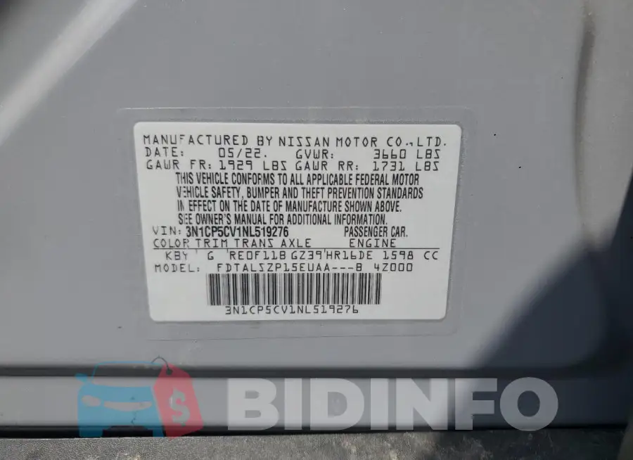 3N1CP5CV1NL519276 Photo# 13