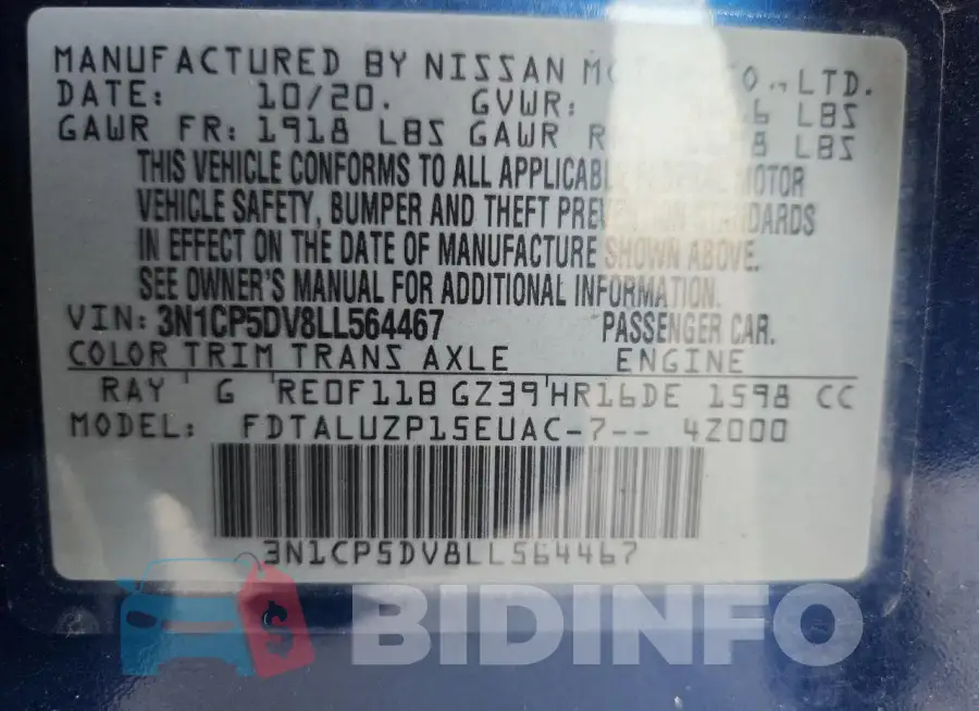 3N1CP5DV8LL564467 Photo# 13