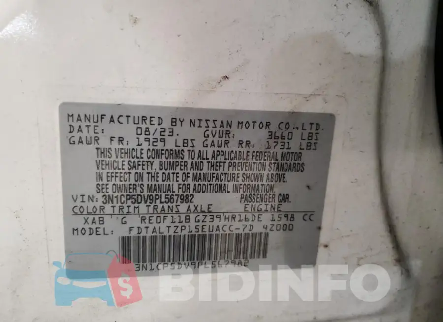3N1CP5DV9PL567982 Photo# 13