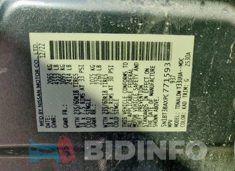 5N1BT3BAXPC771593 Photo# 13