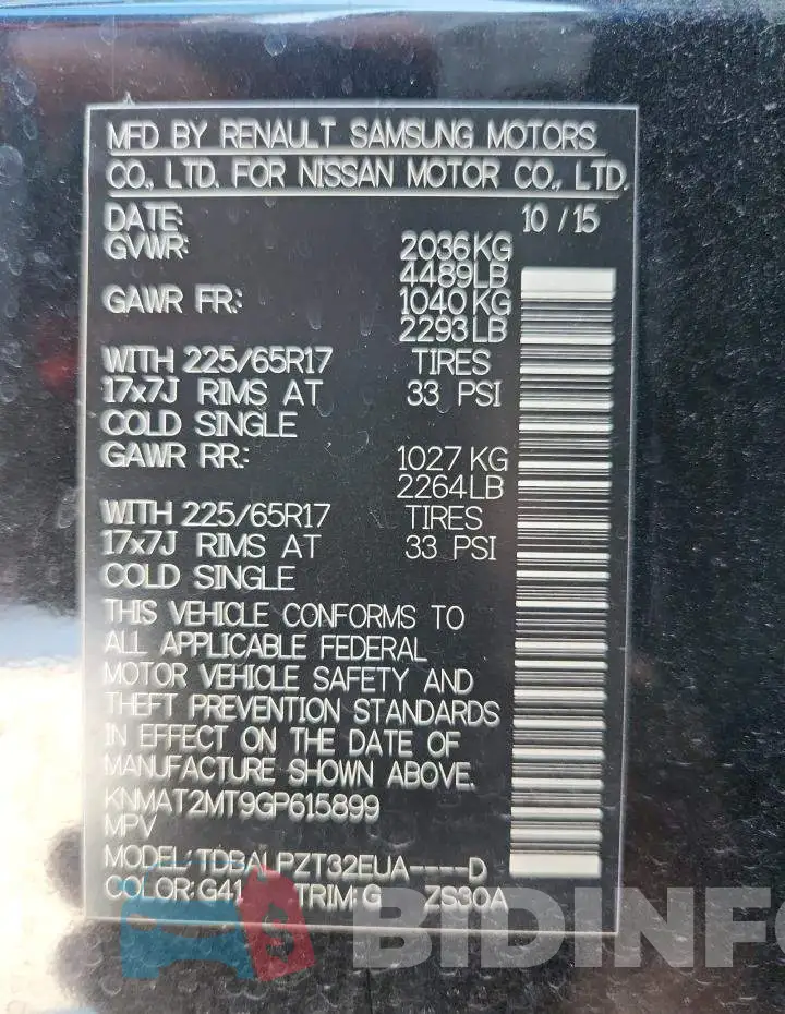 KNMAT2MT9GP615899 Photo# 13