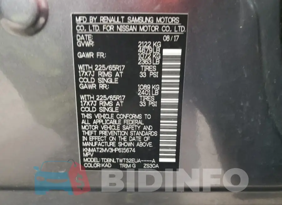 KNMAT2MV3HP615674 Photo# 13