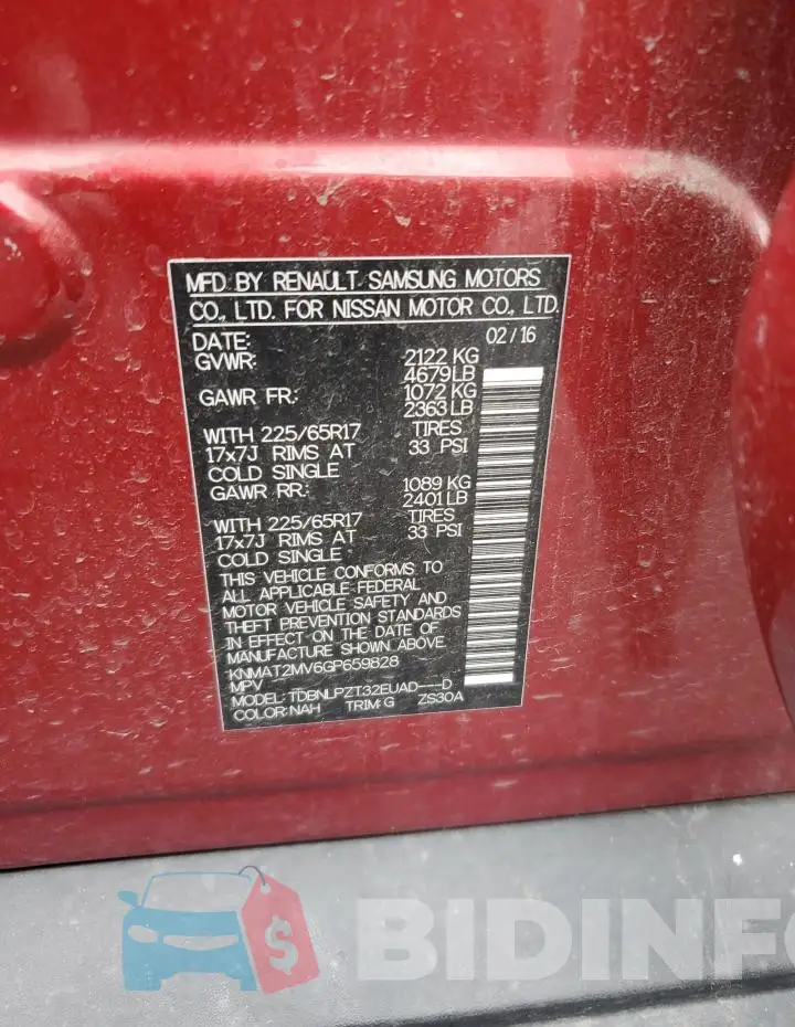 KNMAT2MV6GP659828 Photo# 13