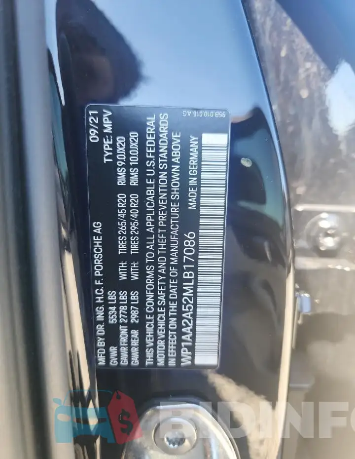 WP1AA2A52MLB17086 Photo# 13