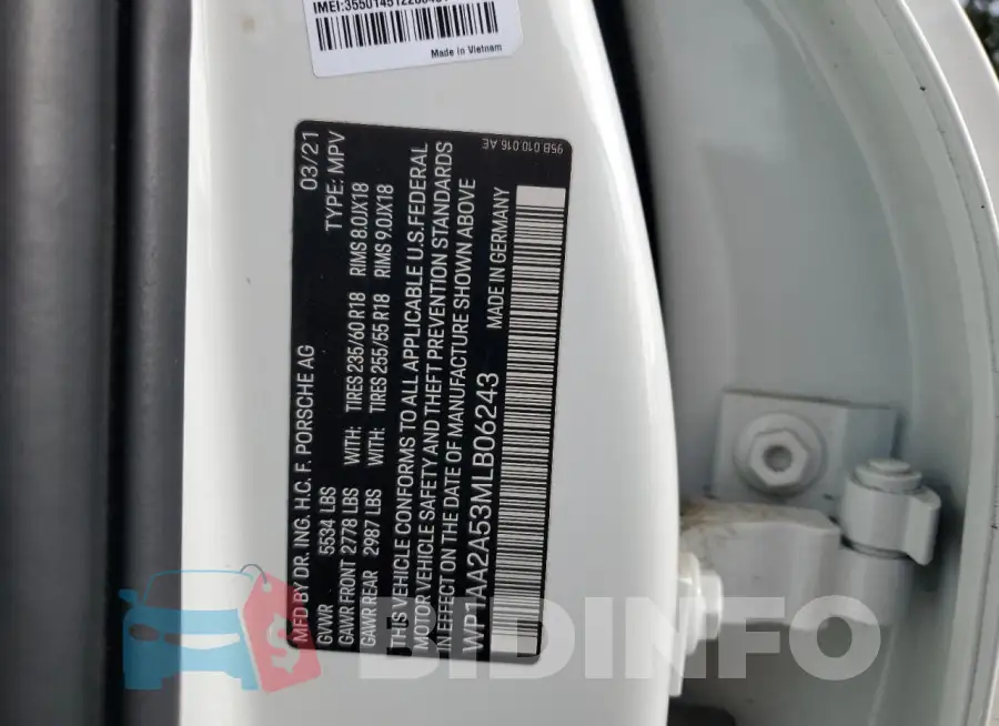 WP1AA2A53MLB06243 Photo# 13