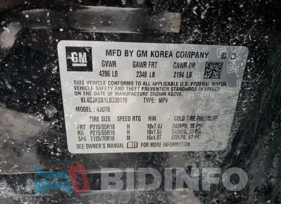 KL4CJASB1LB330179 Photo# 14
