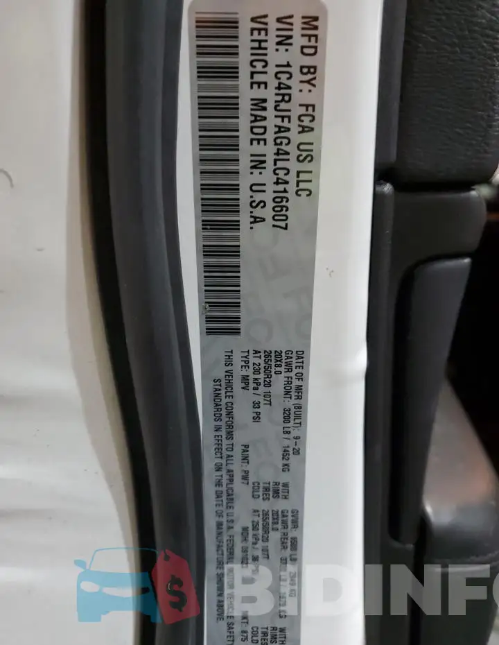 1C4RJFAG4LC416607 Photo# 13