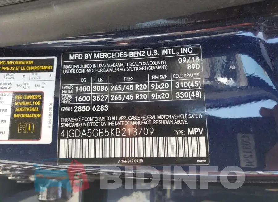 4JGDA5GB5KB213709 Photo# 13