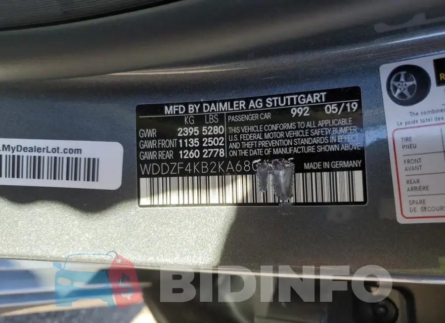 WDDZF4KB2KA680613 Photo# 12