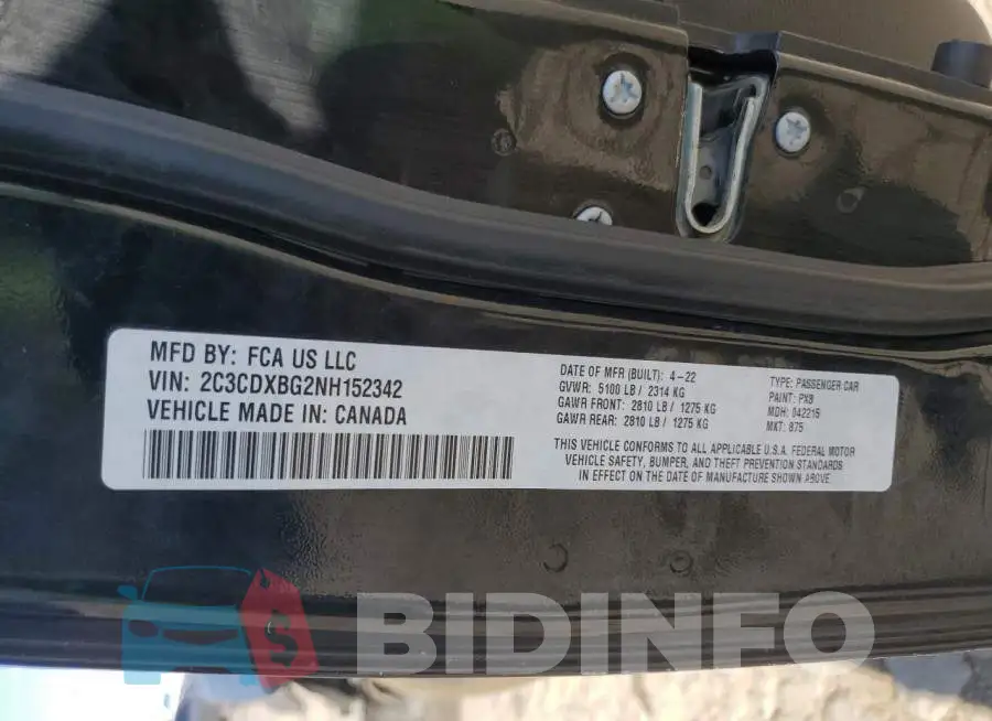 2C3CDXBG2NH152342 Photo# 12