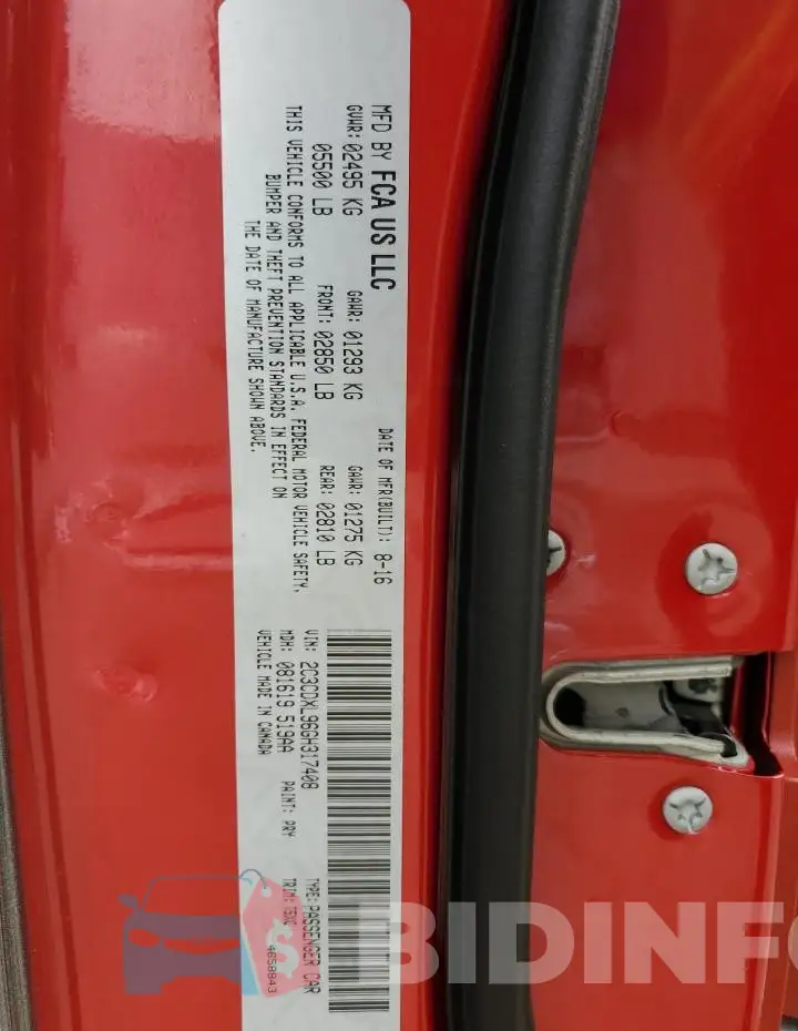 2C3CDXL96GH317408 Photo# 12