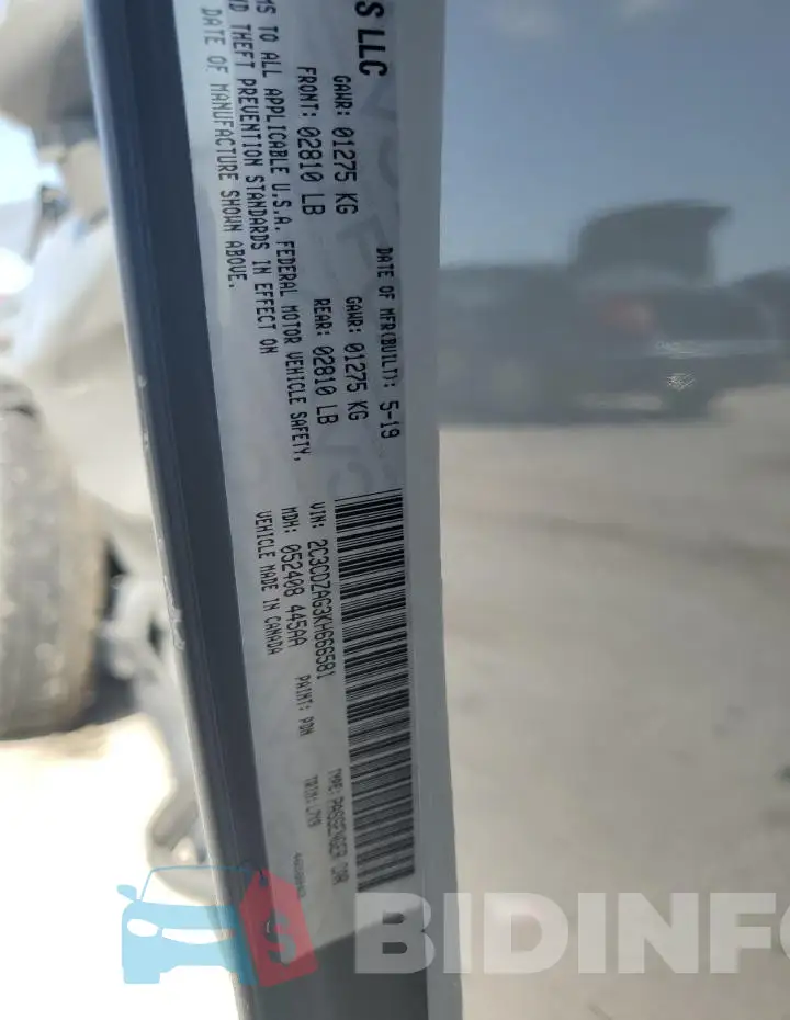 2C3CDZAG3KH666581 Photo# 13