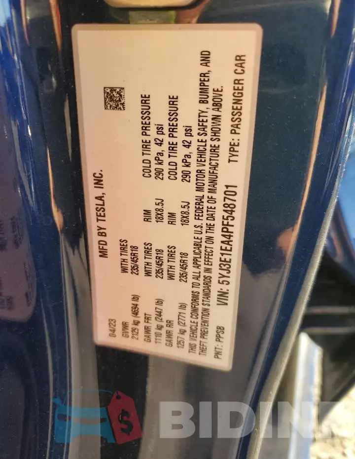 5YJ3E1EA4PF548701 Photo# 13