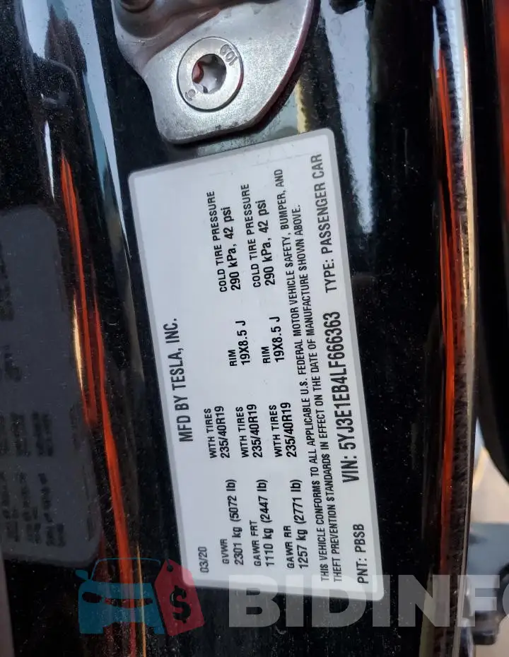 5YJ3E1EB4LF666363 Photo# 13