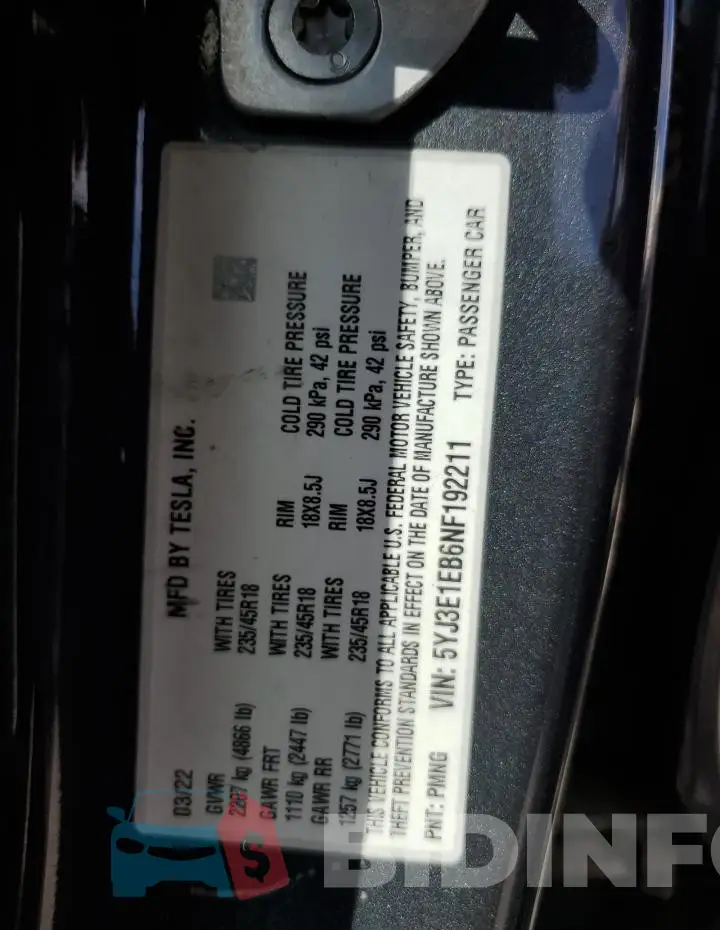 5YJ3E1EB6NF192211 Photo# 12