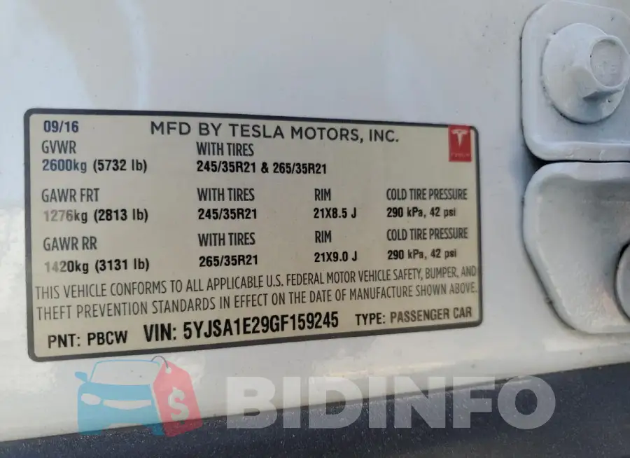 5YJSA1E29GF159245 Photo# 13