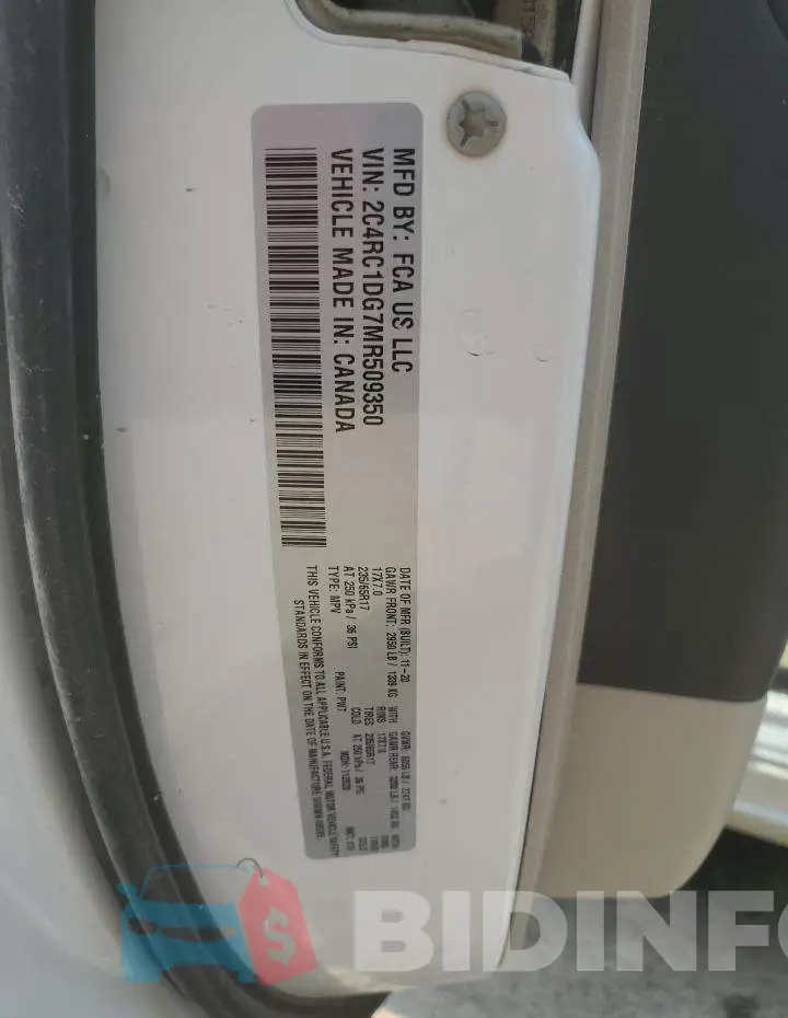 2C4RC1DG7MR509350 Photo# 14